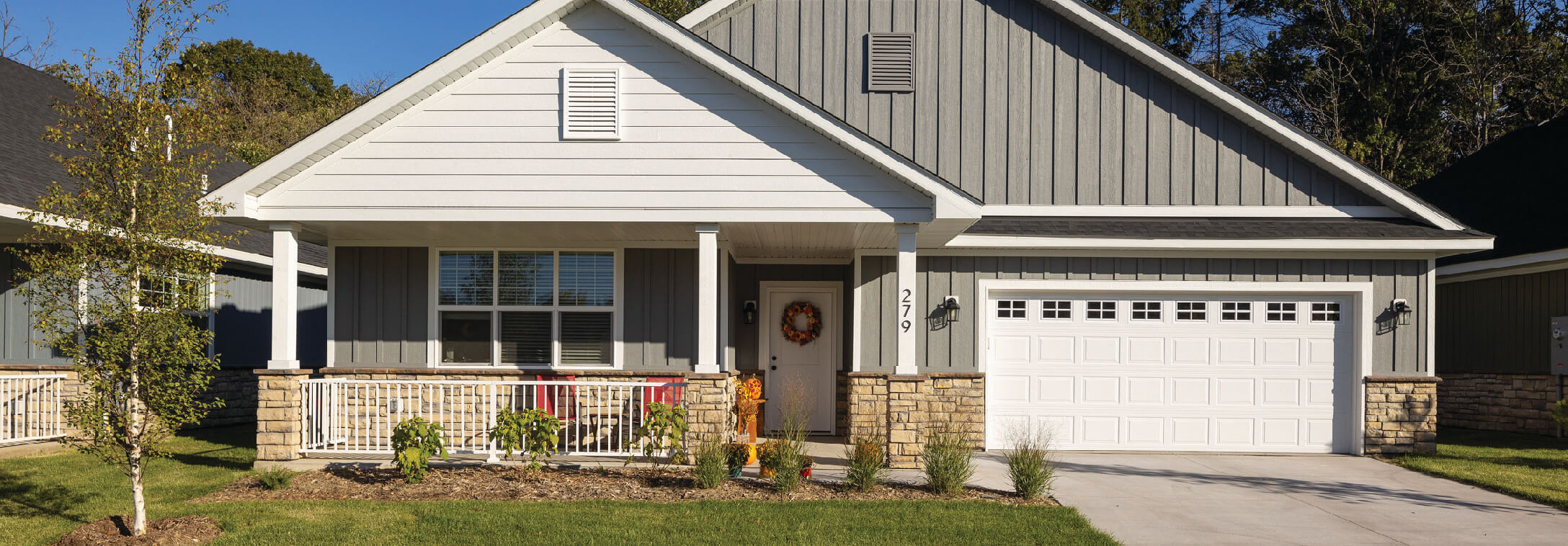 the front of a townhome