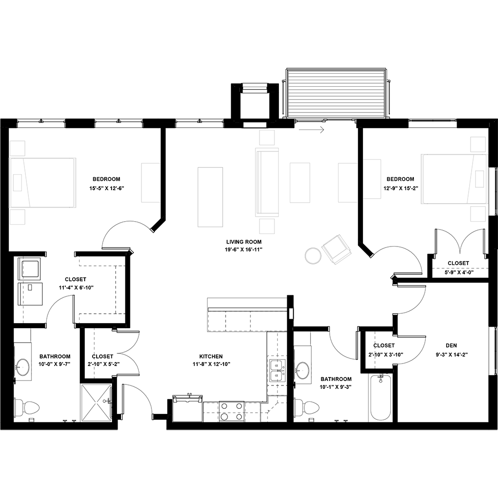 2 Bedroom (with Den)