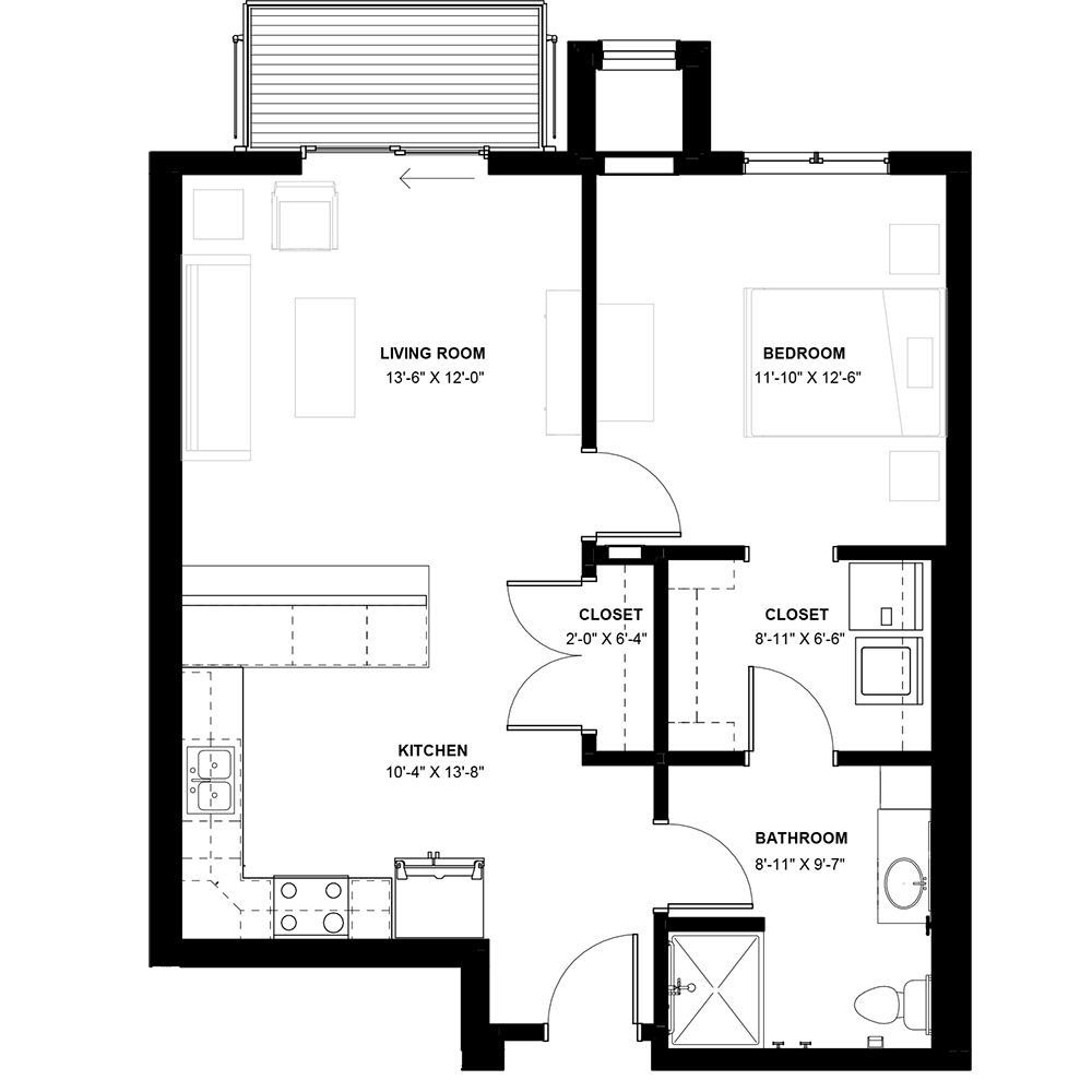 1 Bedroom (no Den)
